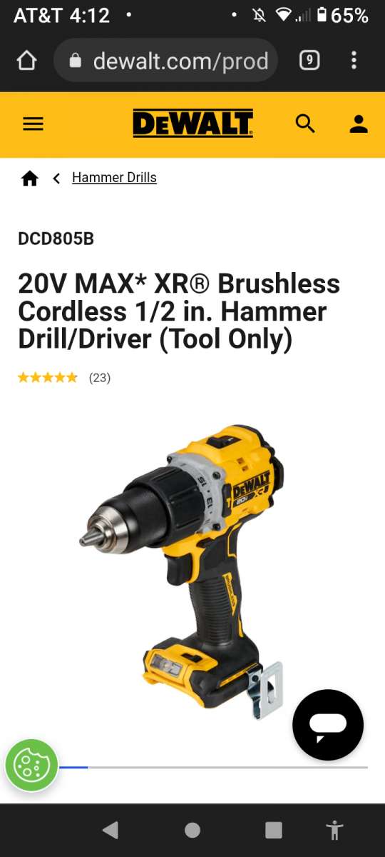 DEWALT 20V MAX XR 33spd HAMMER DRILL