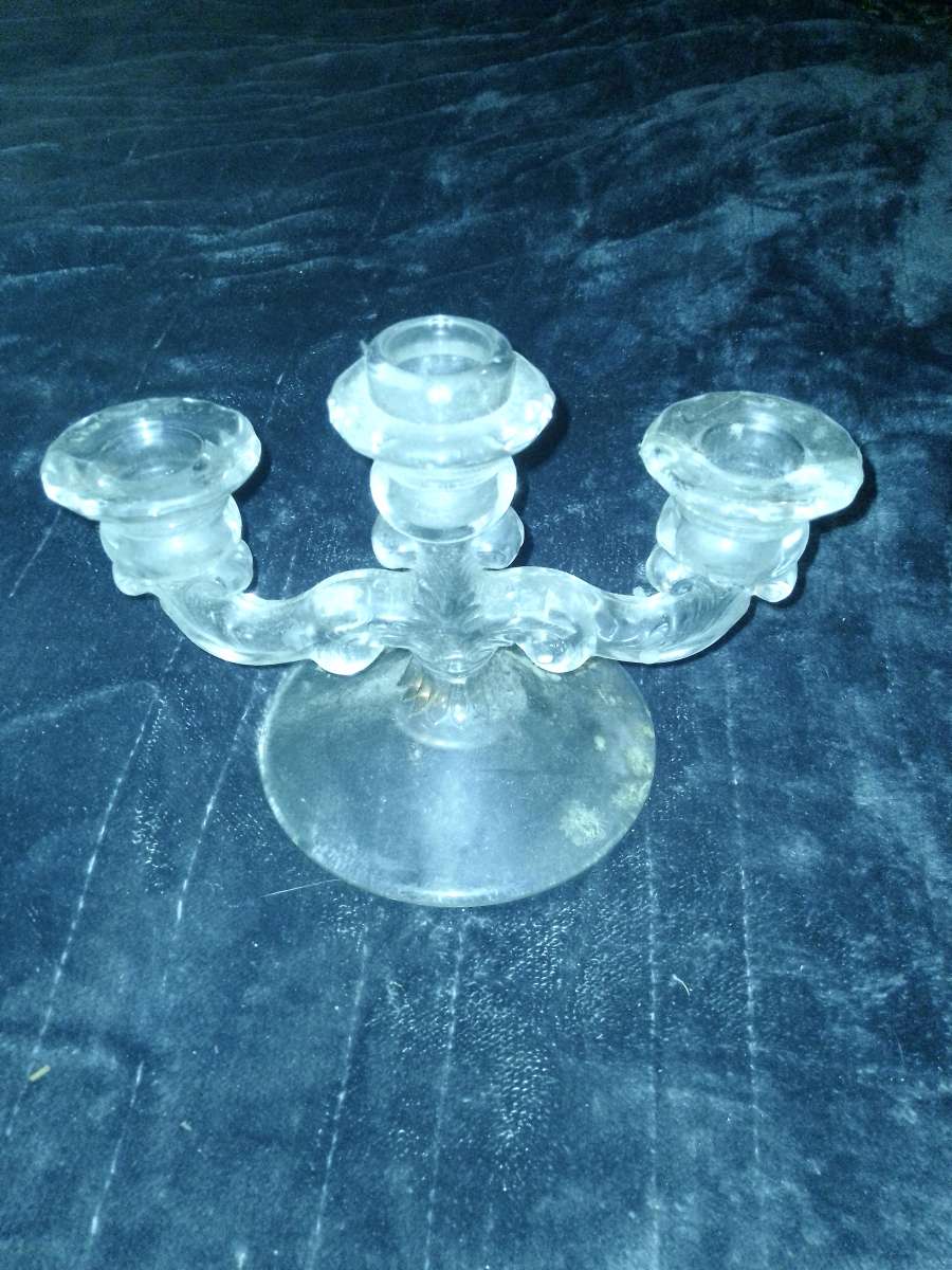 A Glass Three Candle Centerpiece