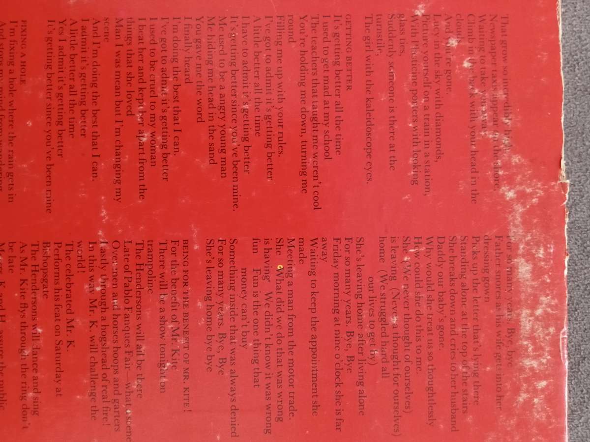 1967 Beatles Sergeant Peppers Lonely Hearts Capitol Records