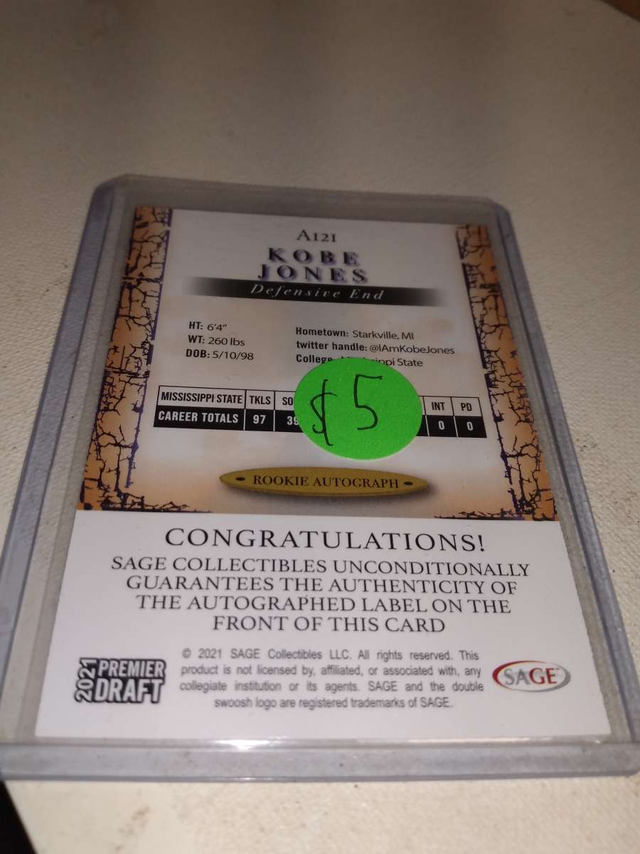 2021 premier draft Kobe Jones autograph