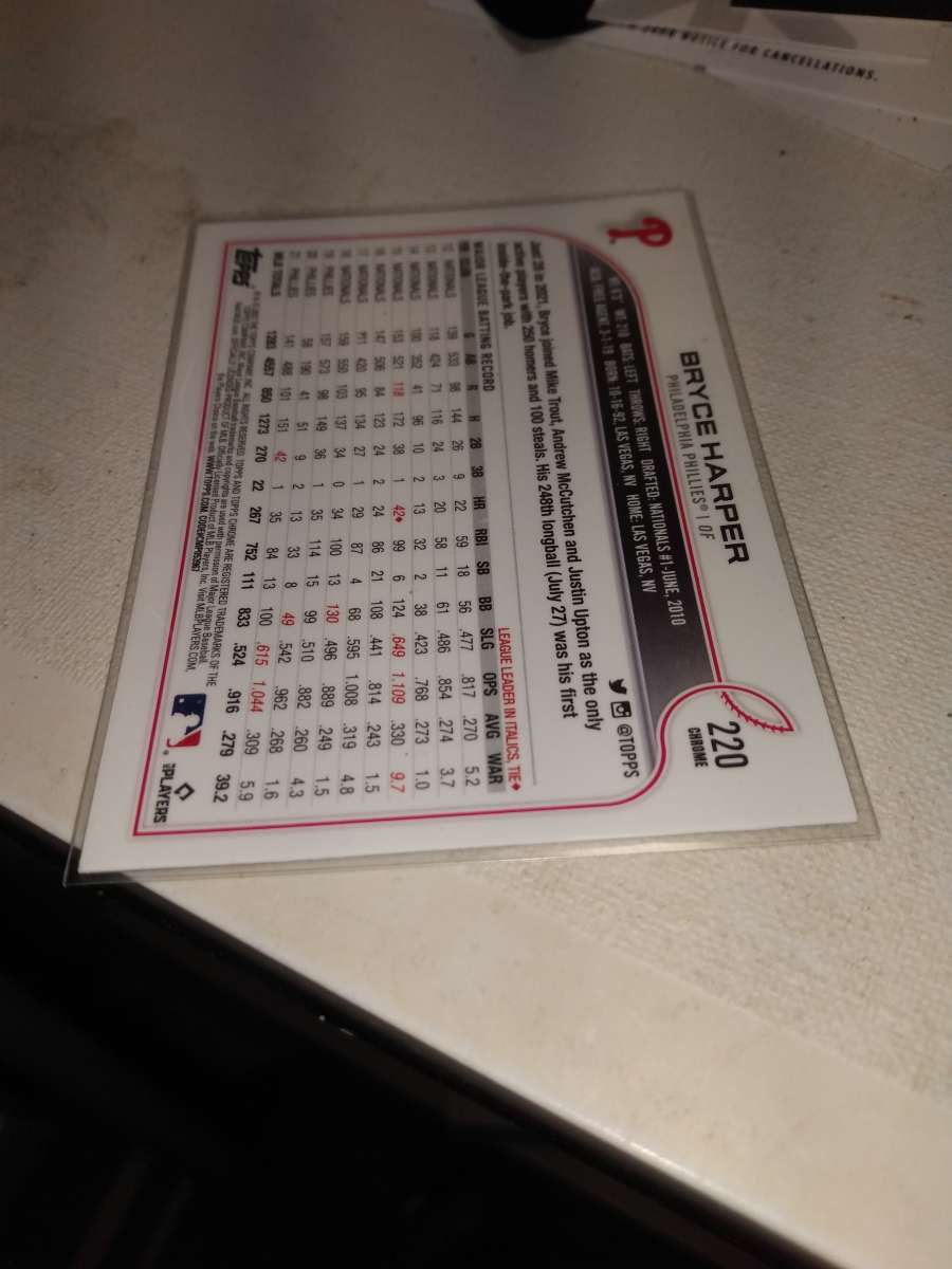 2022 Topps Chrome Bryce Harper