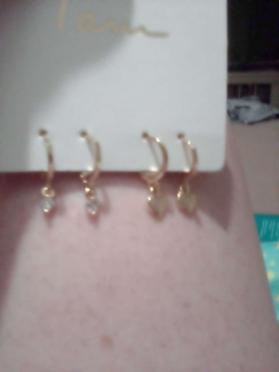 2pairs of Heart earrings