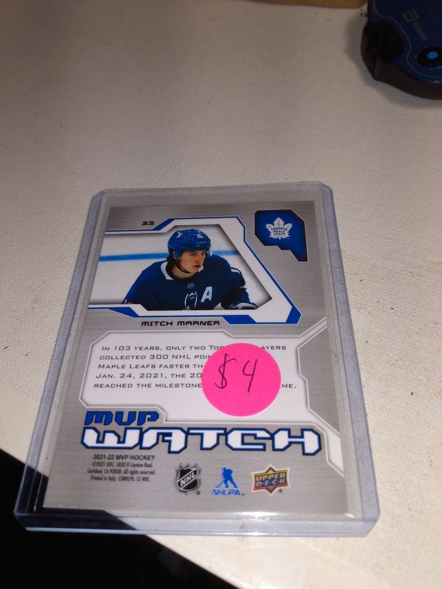 2022 upper Deck MVP hockey Mitch marner autograph