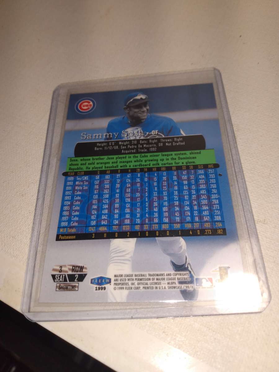 1998 flair showcase power Sammy Sosa
