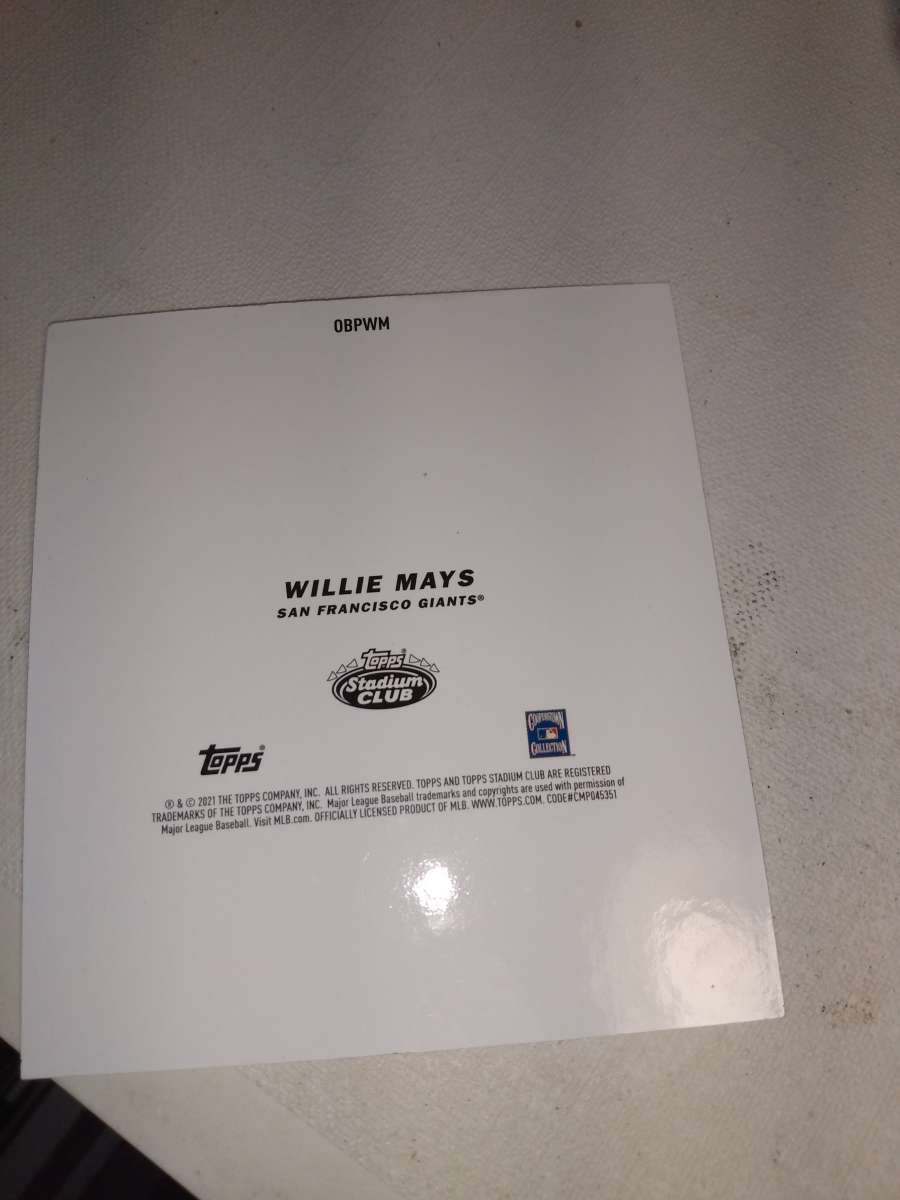 2021 stadium club Master photo Willie Mays