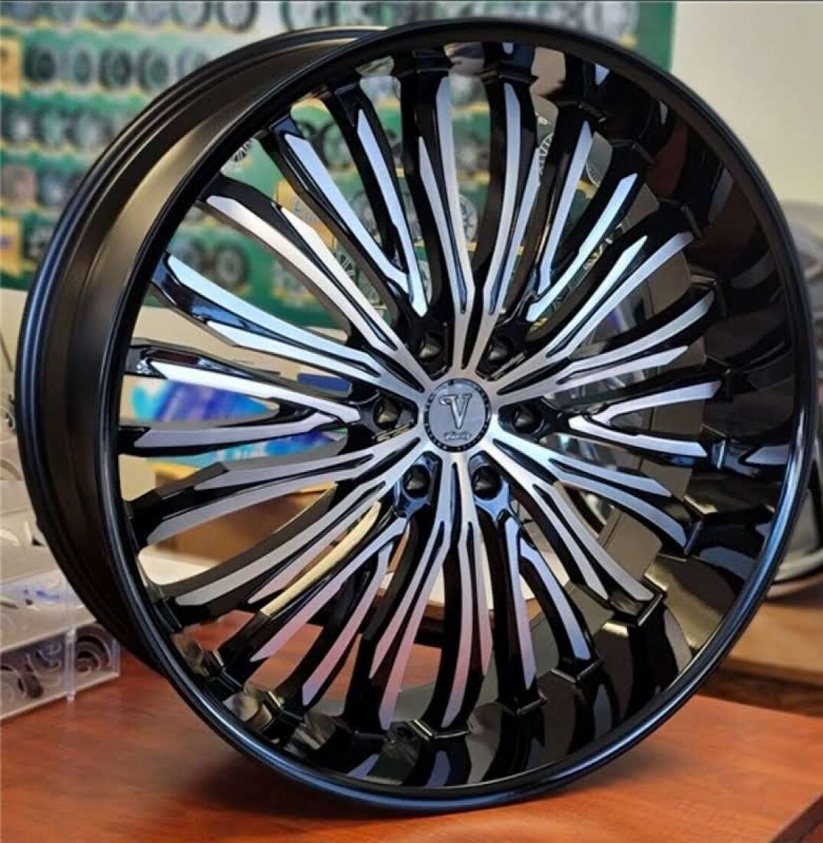 chrome black machine rims