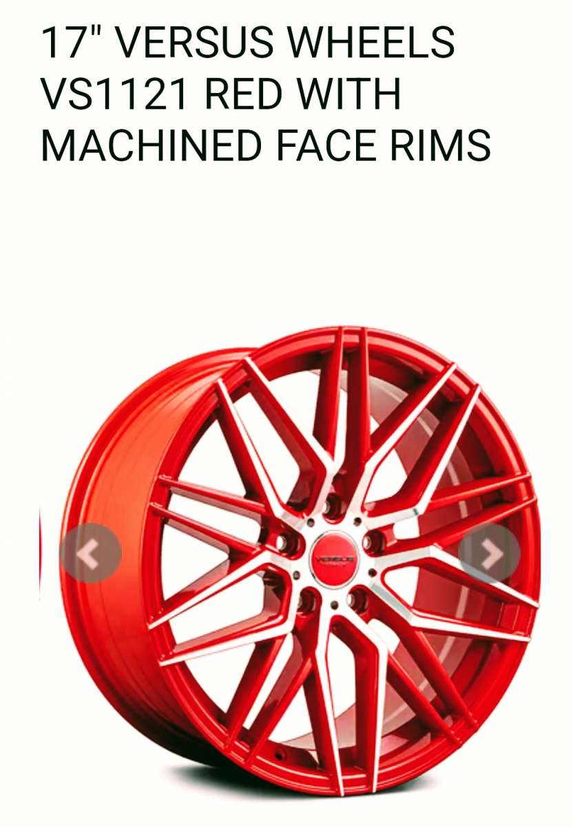 Set Of 17 Versus Wheels VS1121 Red With Machined Face Rims