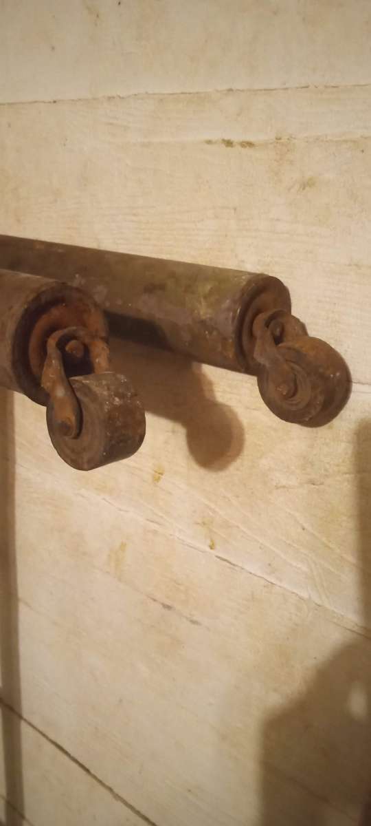 antique cast iron bed frame with rails