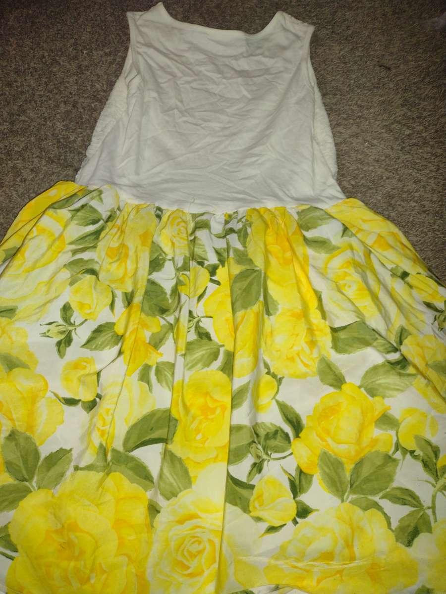 yellow and white flower dress