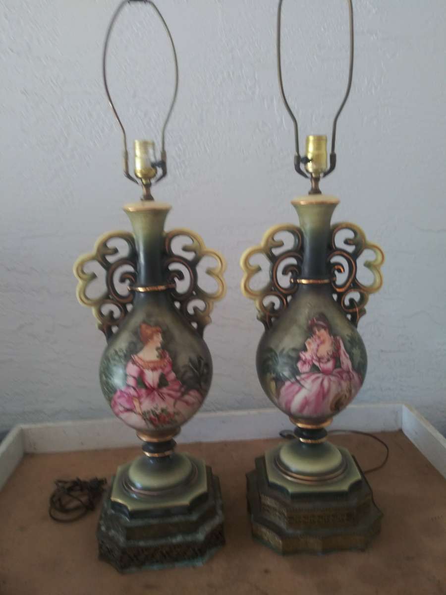 French Porcelain Urn Lamps