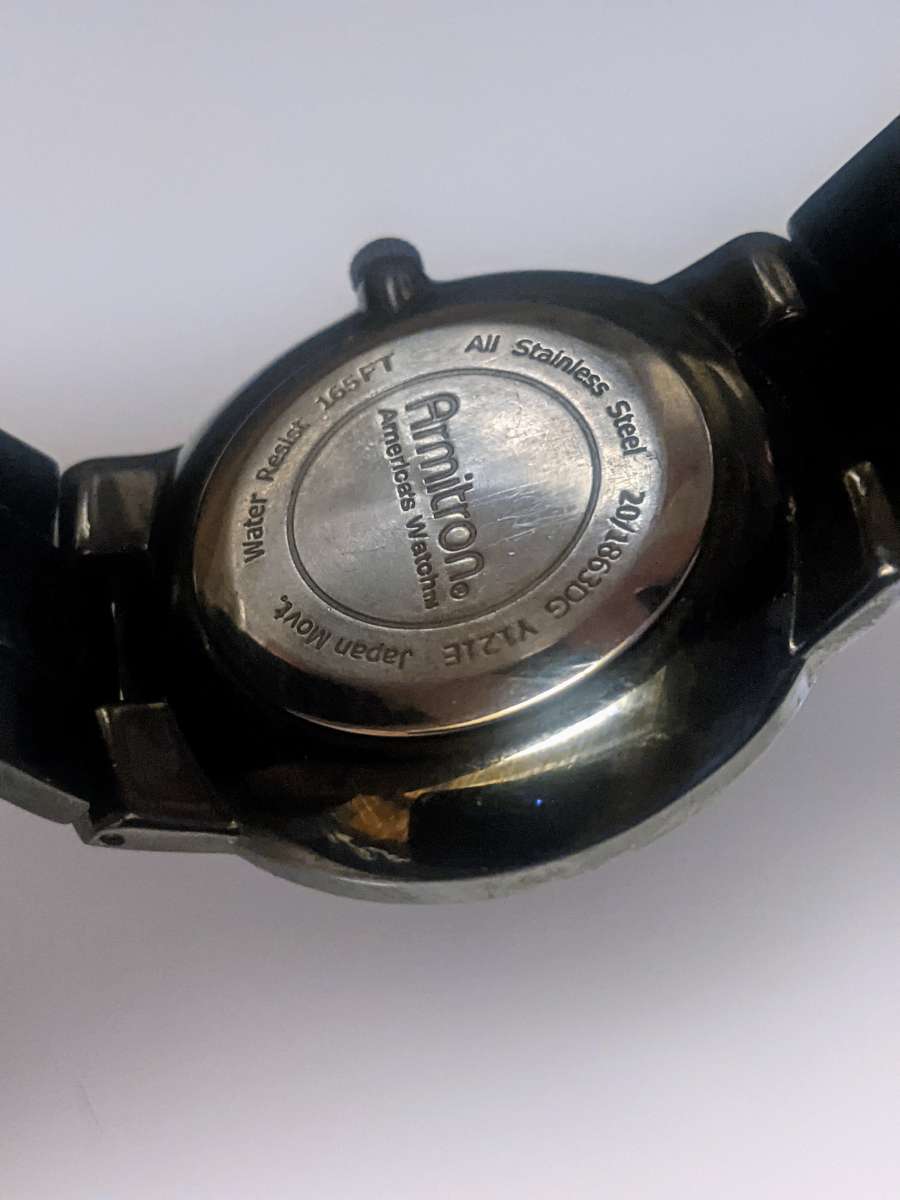 Armitron Mens Wrist Watch Black Stainless Stee201863DG Y121E