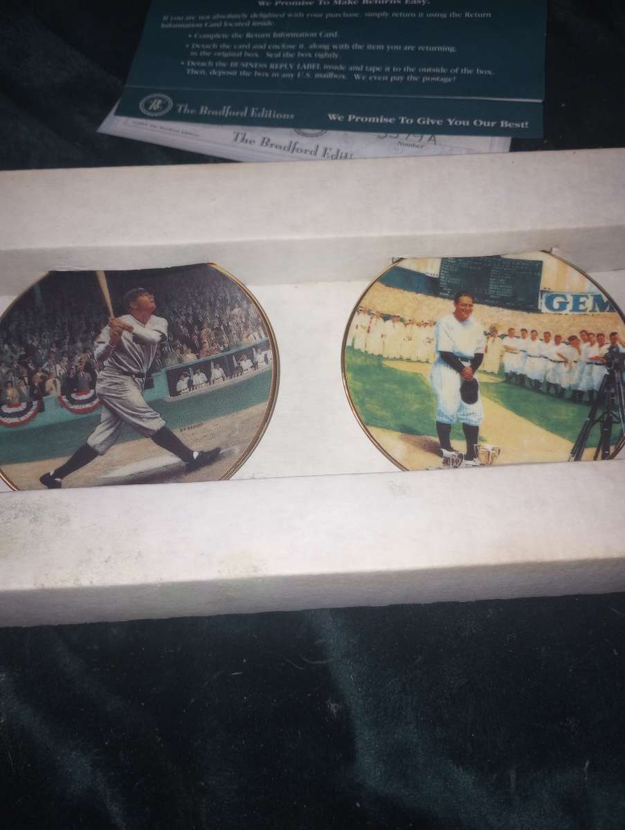 babe Ruth and Lou Gehrig plates