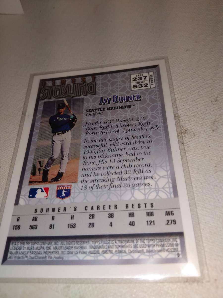 1996 Topps finest Sterling Jay buhner