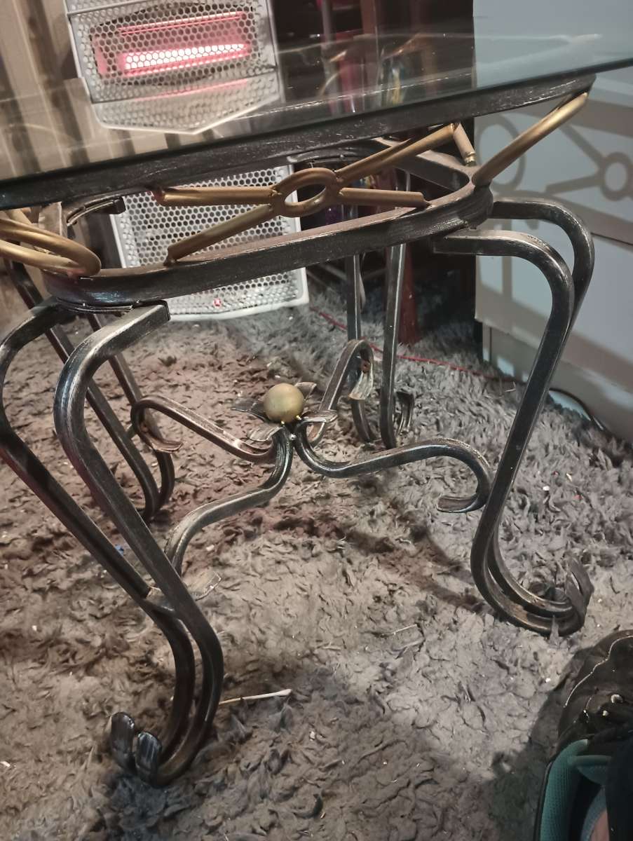 Wrought Iron Square Side Coffee Table