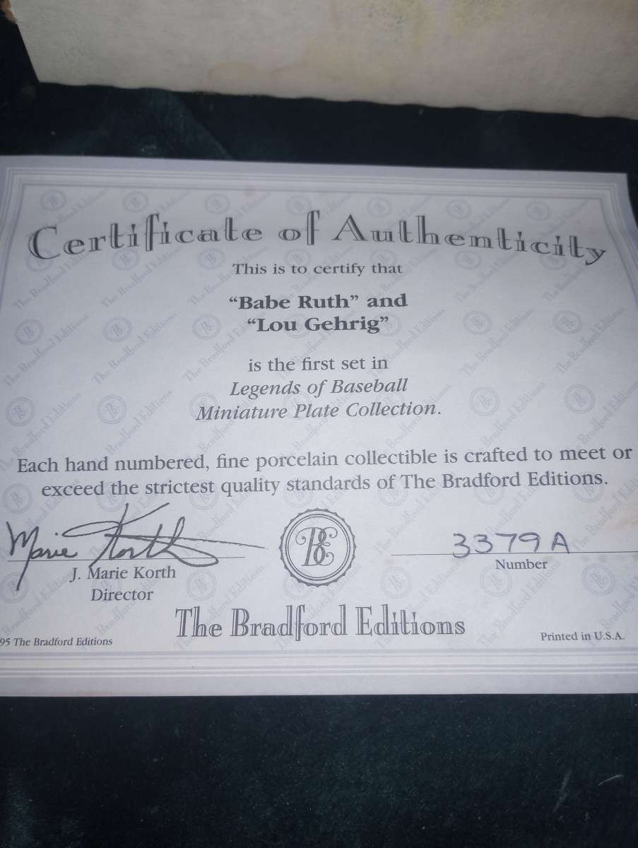 babe Ruth and Lou Gehrig plates