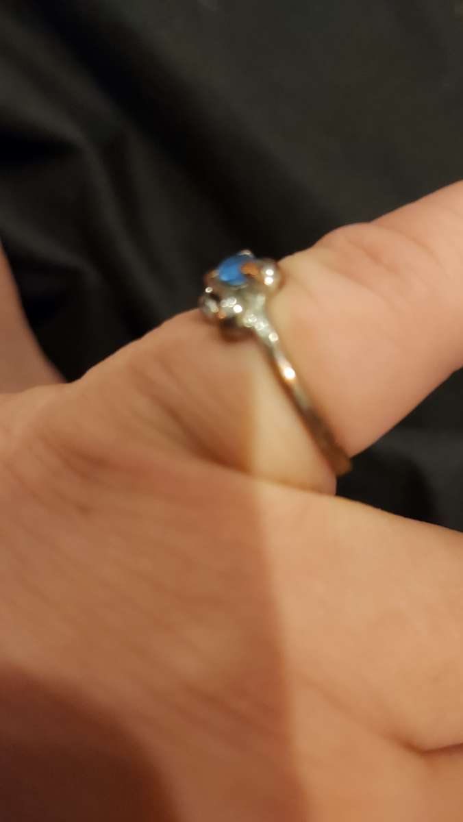 Topaz flower ring with plated gold