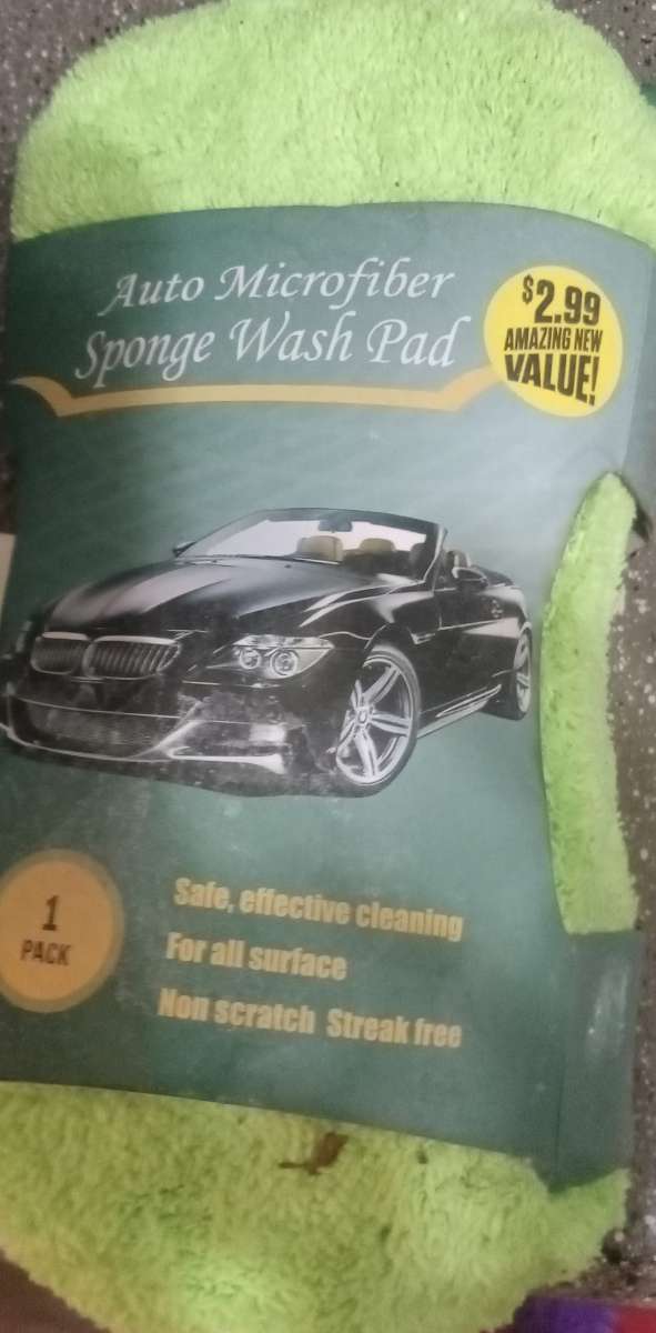 car sponge and a frame