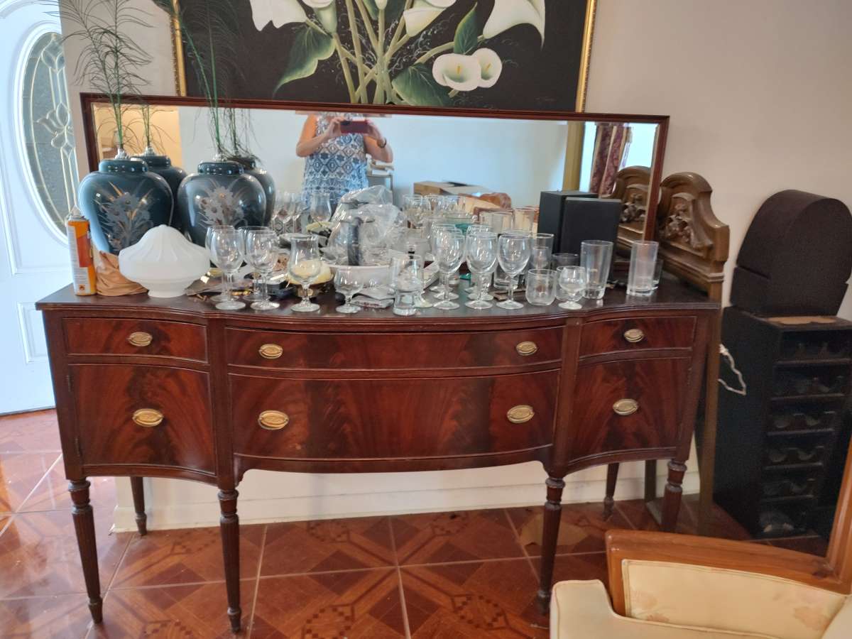 antique cherry wood dresser with mirror