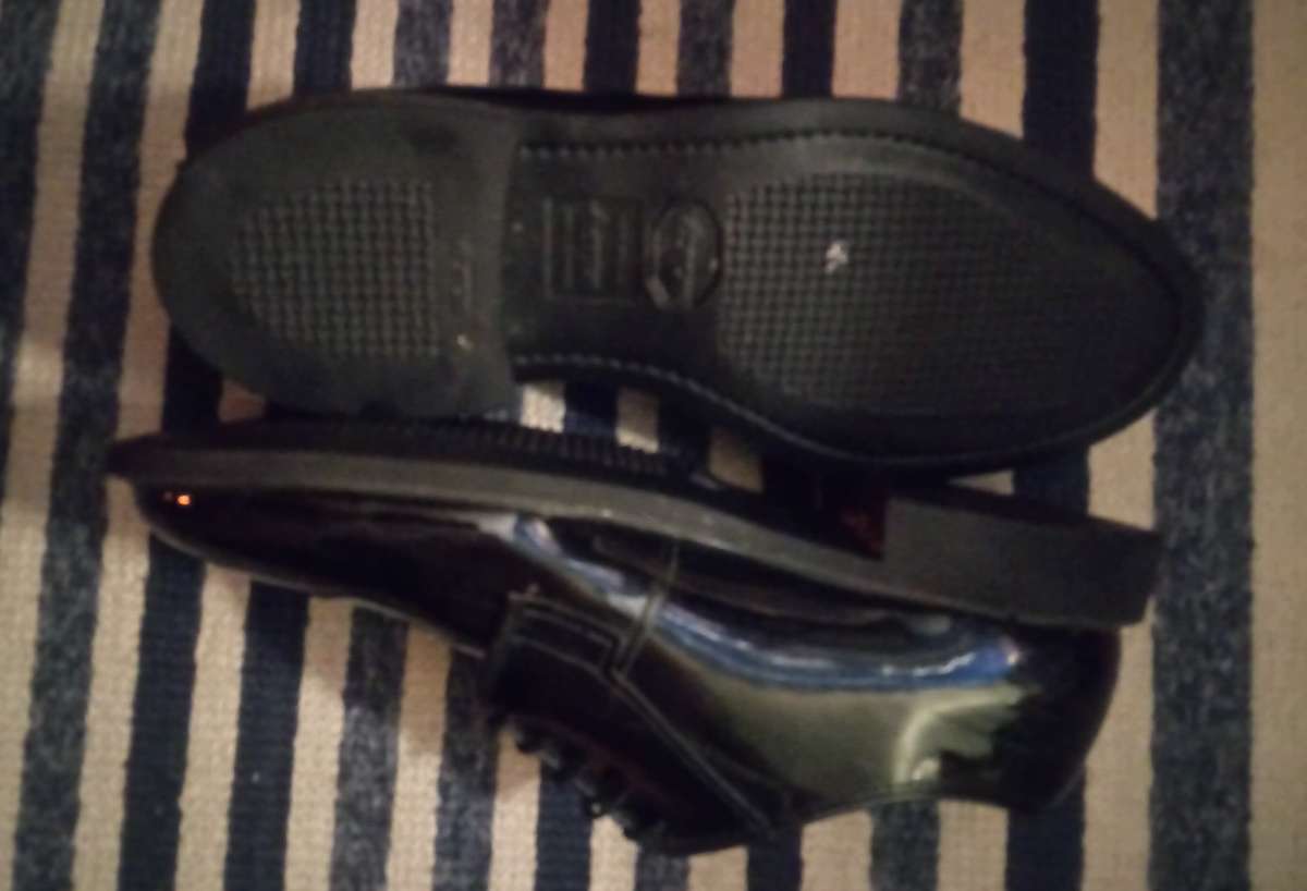 Bates Mens Black Leather Uniform Oxford sz 10E Dress Shoes