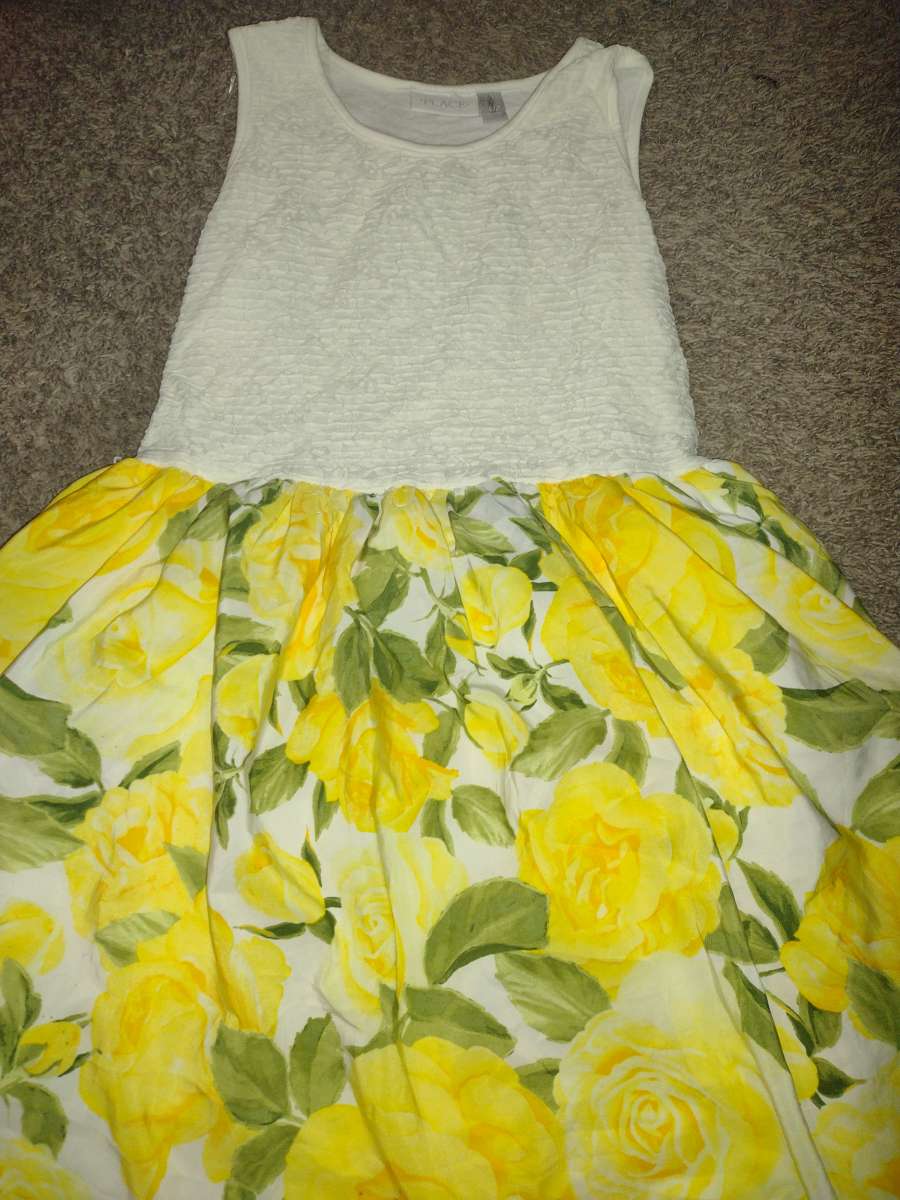 yellow and white flower dress