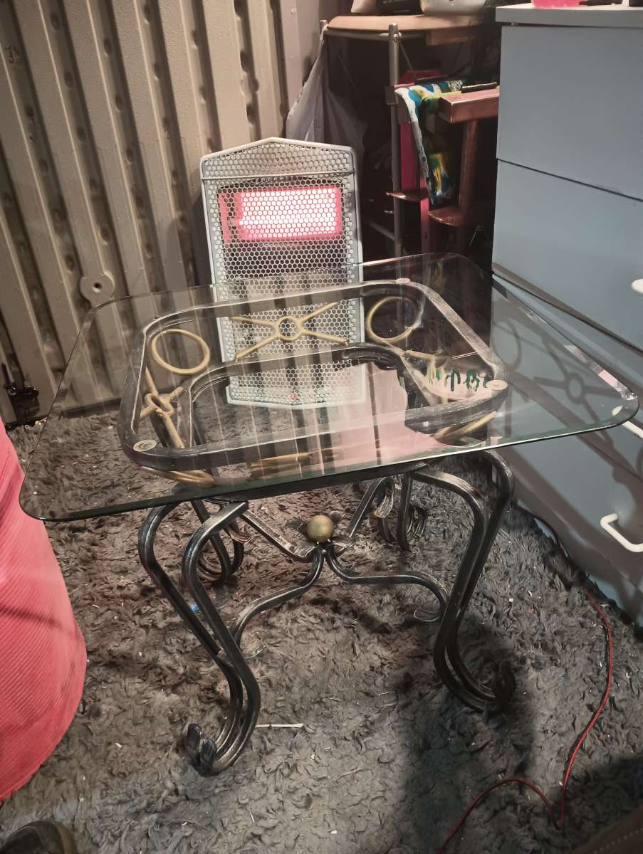 Wrought Iron Square Side Coffee Table