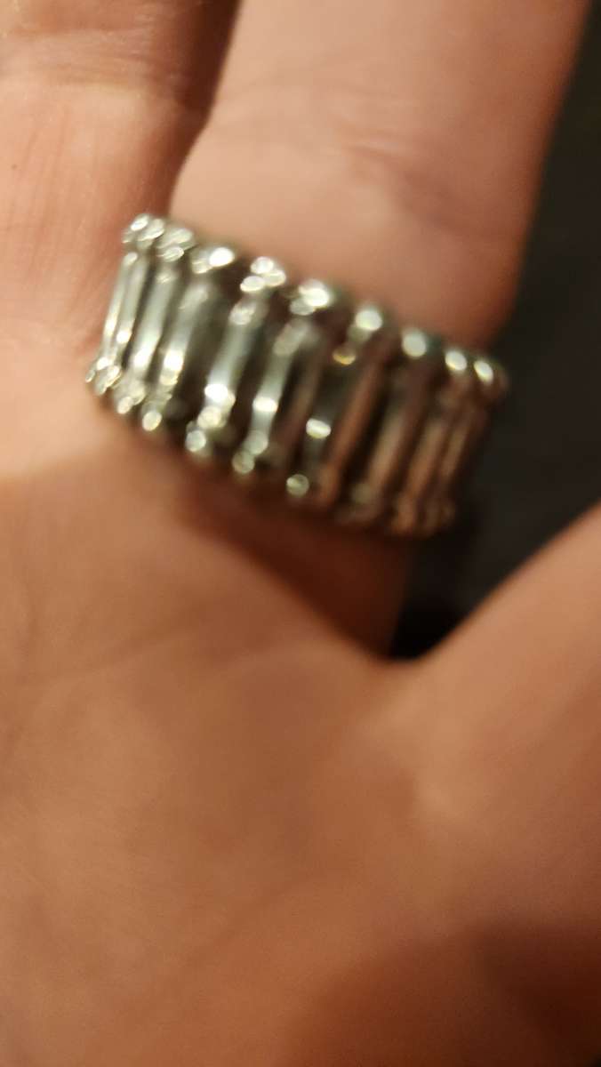 adjustible Jade and faux diamonds ring