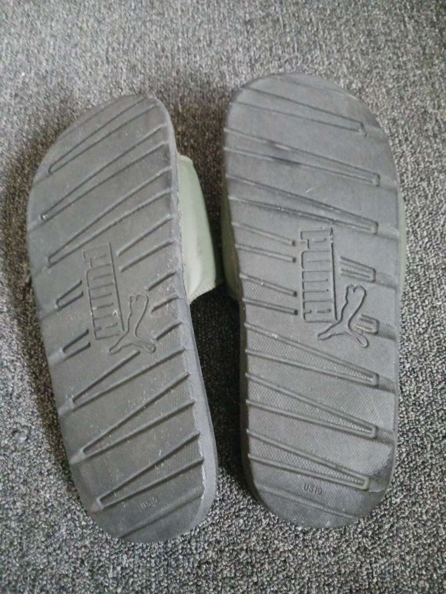 Forest Green and Black Puma Slides