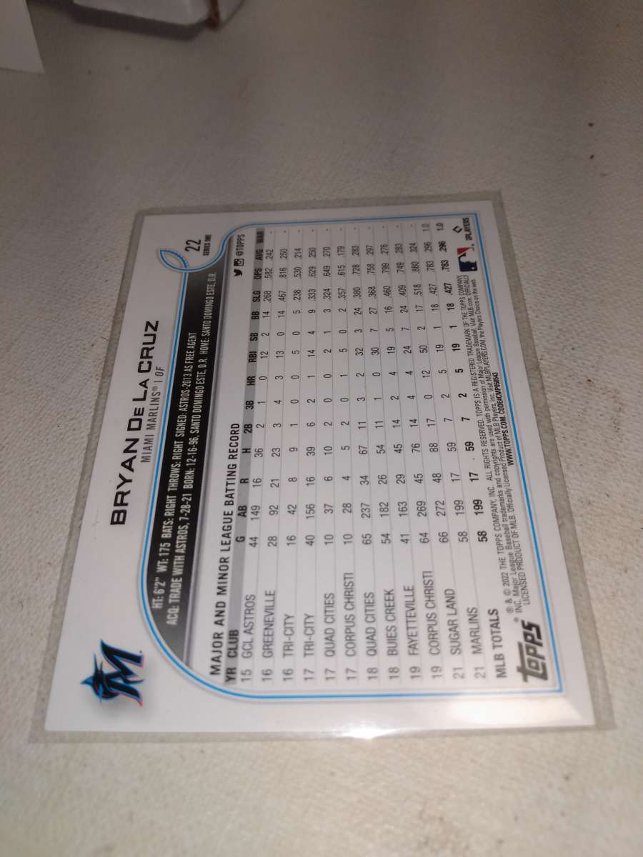 2022 Topps Brian de la Cruz rookie card