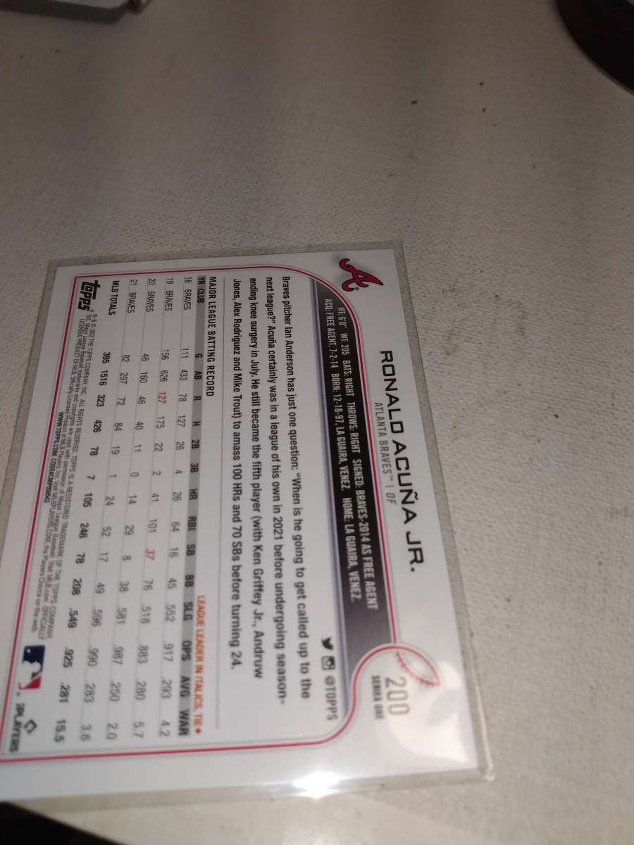 2022 Topps Ronald acuna Jr