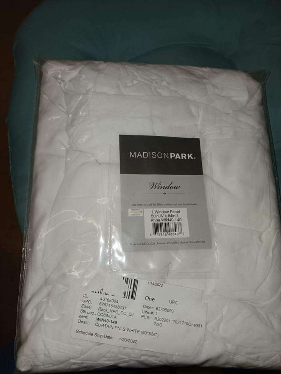 15  White  Madison Park Window  Panel 50in W x 84in L New