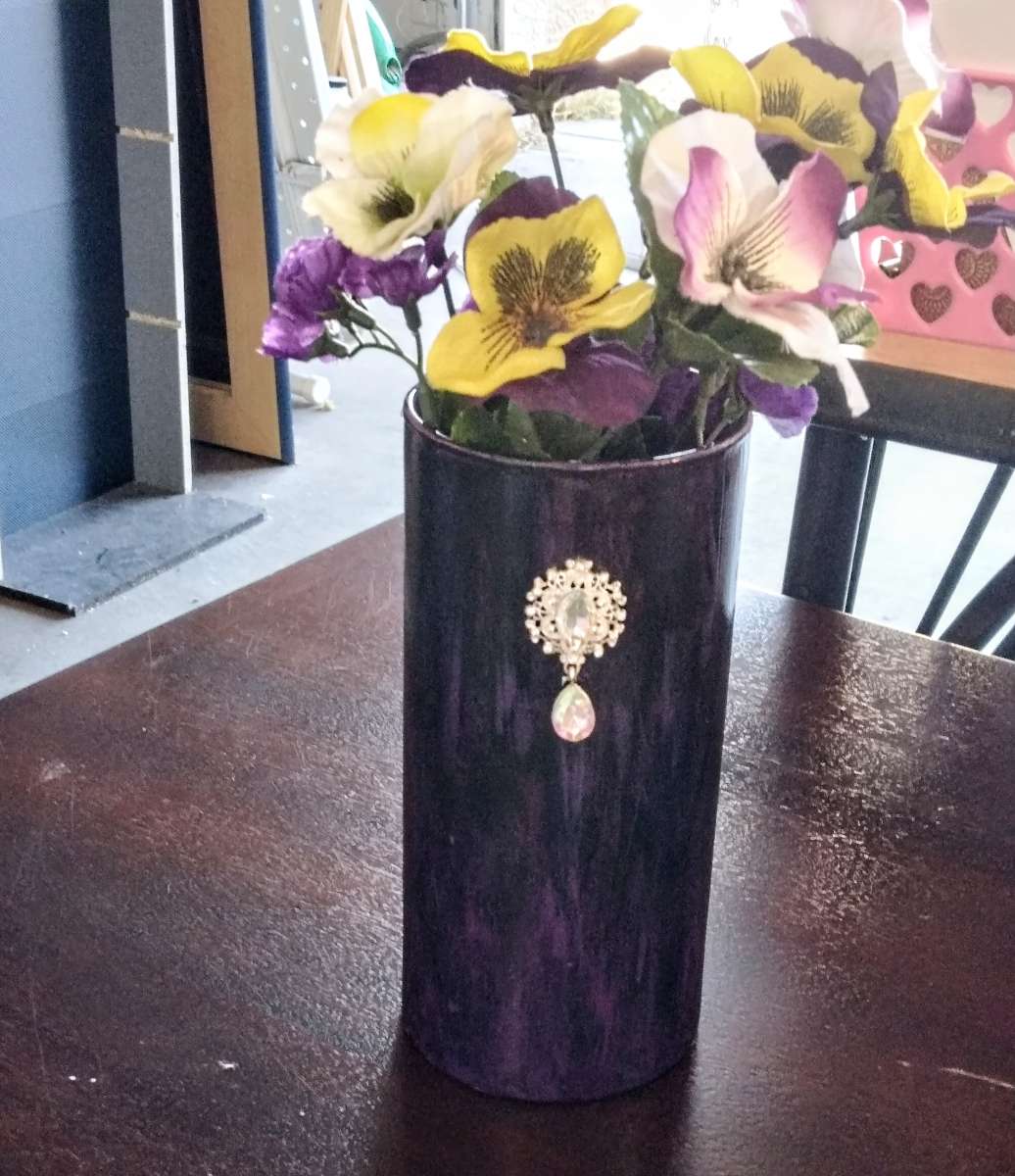 Glass Hand painted Vase