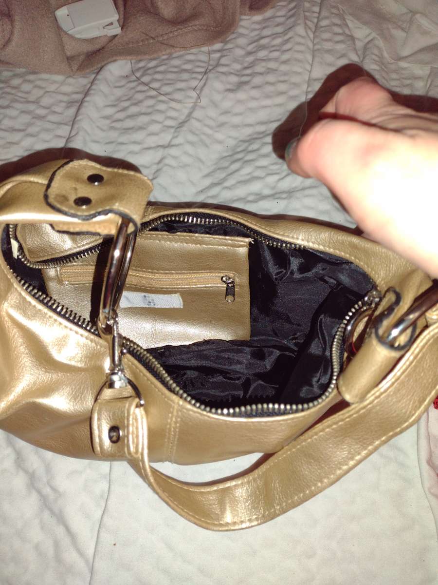 Apt 9 gold crescent bag