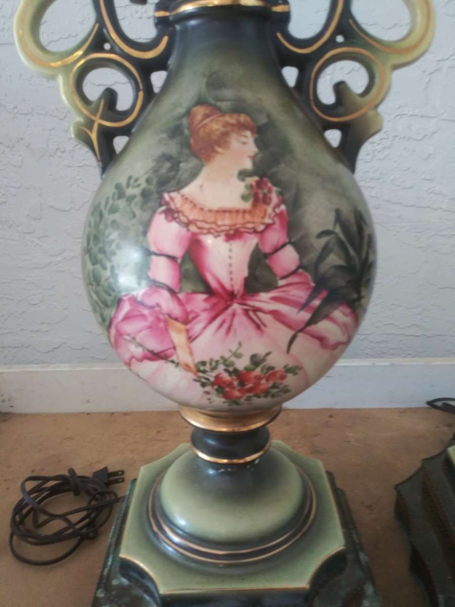 French Porcelain Urn Lamps