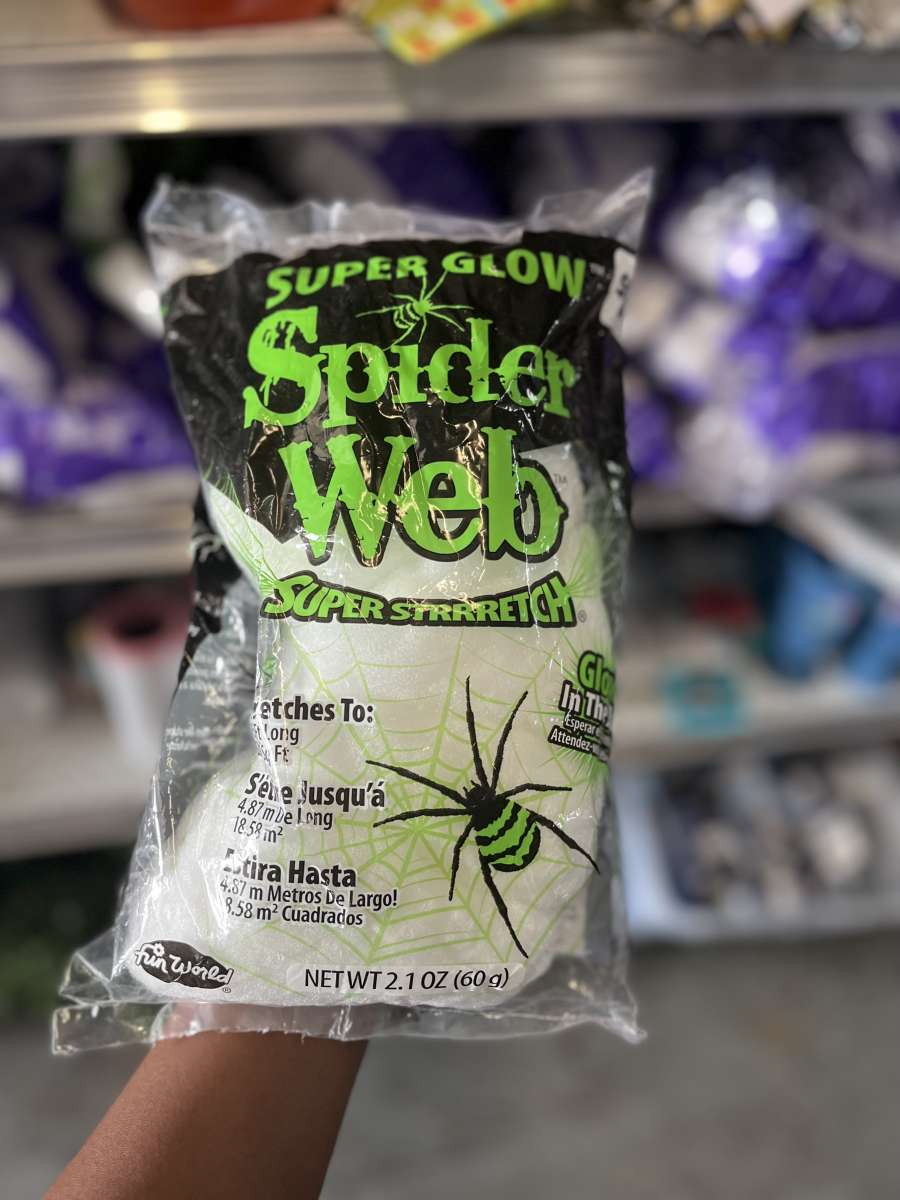 glow in the dark spider web