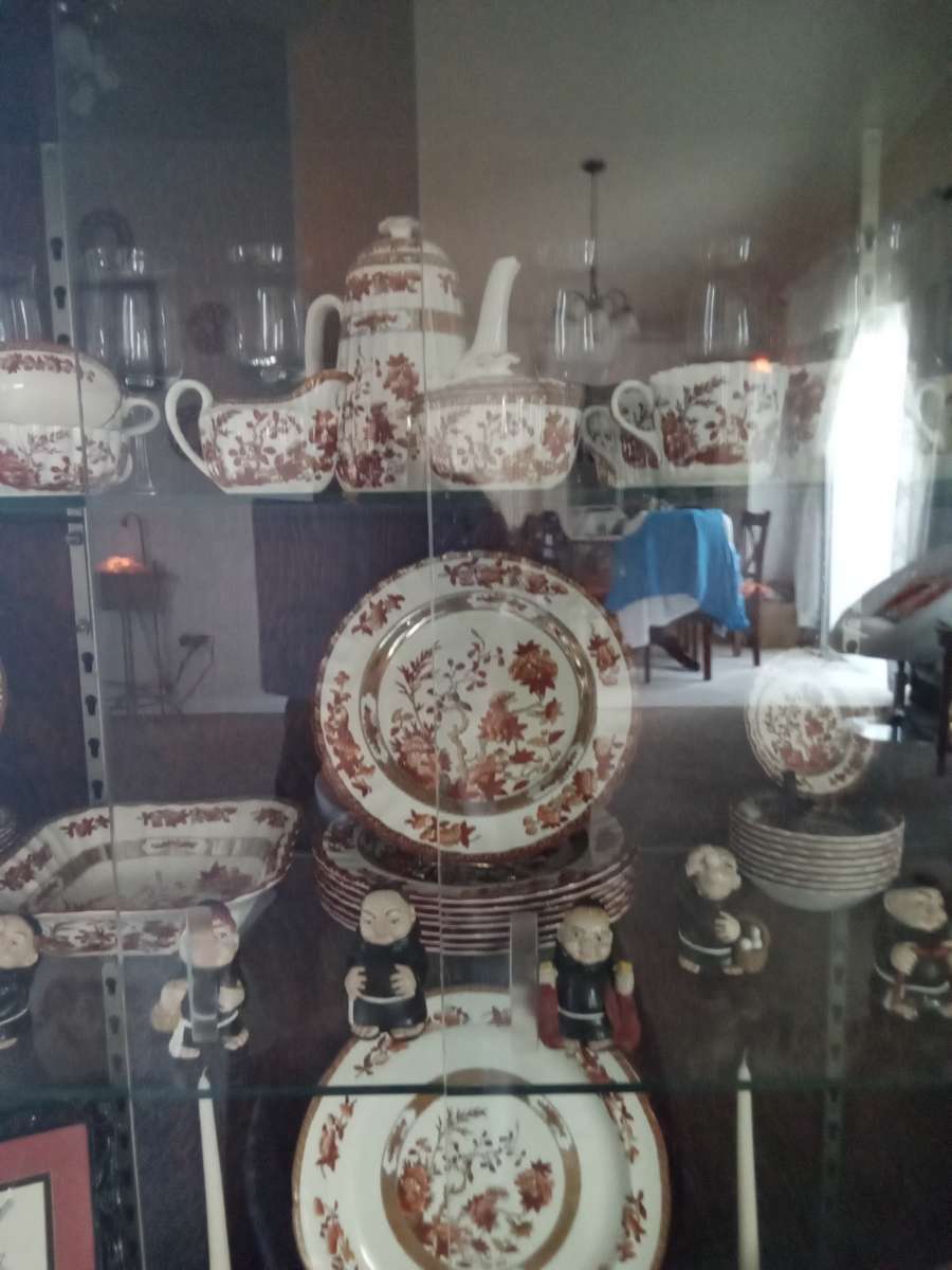 100 year old Spode Indian Tree China and cabinet