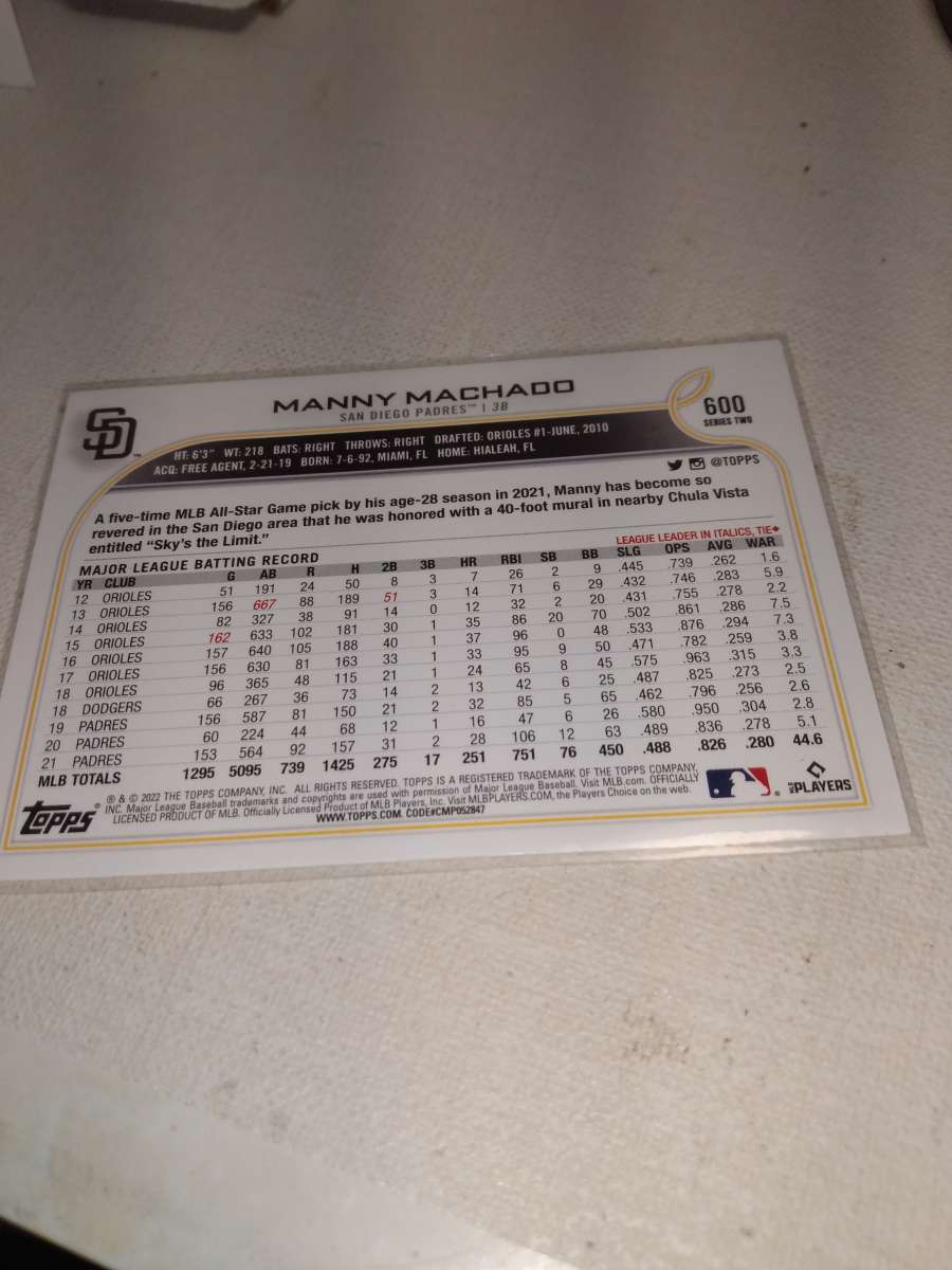 2022 Topps Manny Machado