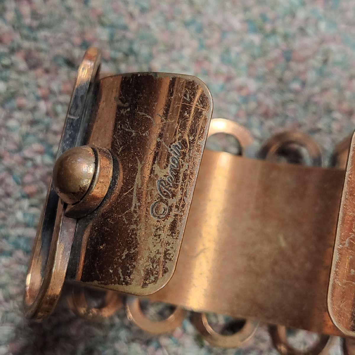 vintage copper modernist coffee bracelet