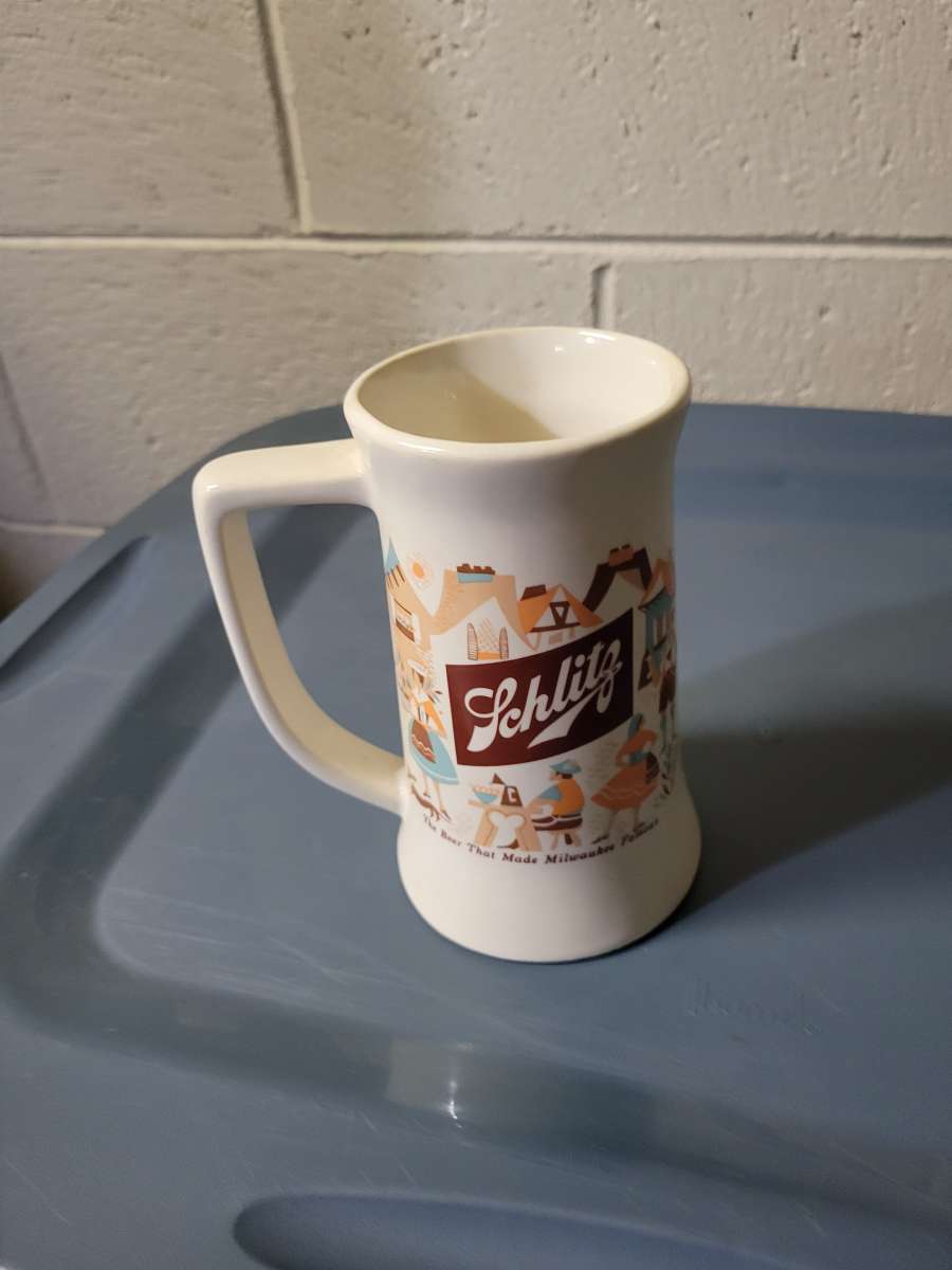 schlitz ceramic mug