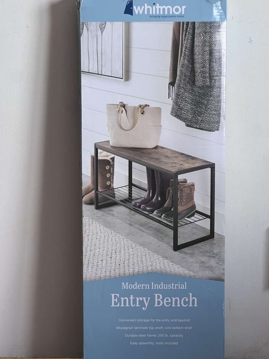 Whitmor Modern Industrial Entryway Bench