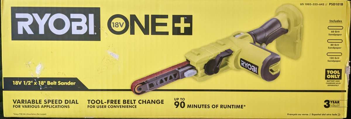 BRAND NEW Ryobi Two 4ah Batteries W Charger and Belt Sander