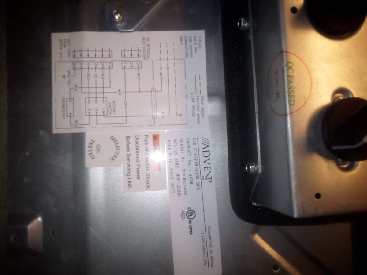 advent ductless Air conditioner and ceiling fan hook up