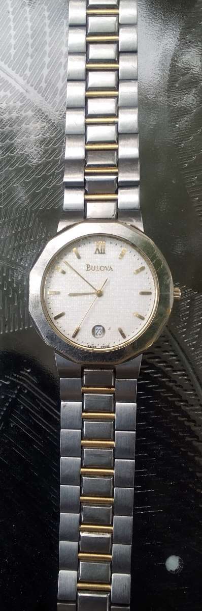 Womens Bulova Quartz 2 Tone Watch Silver and Gold