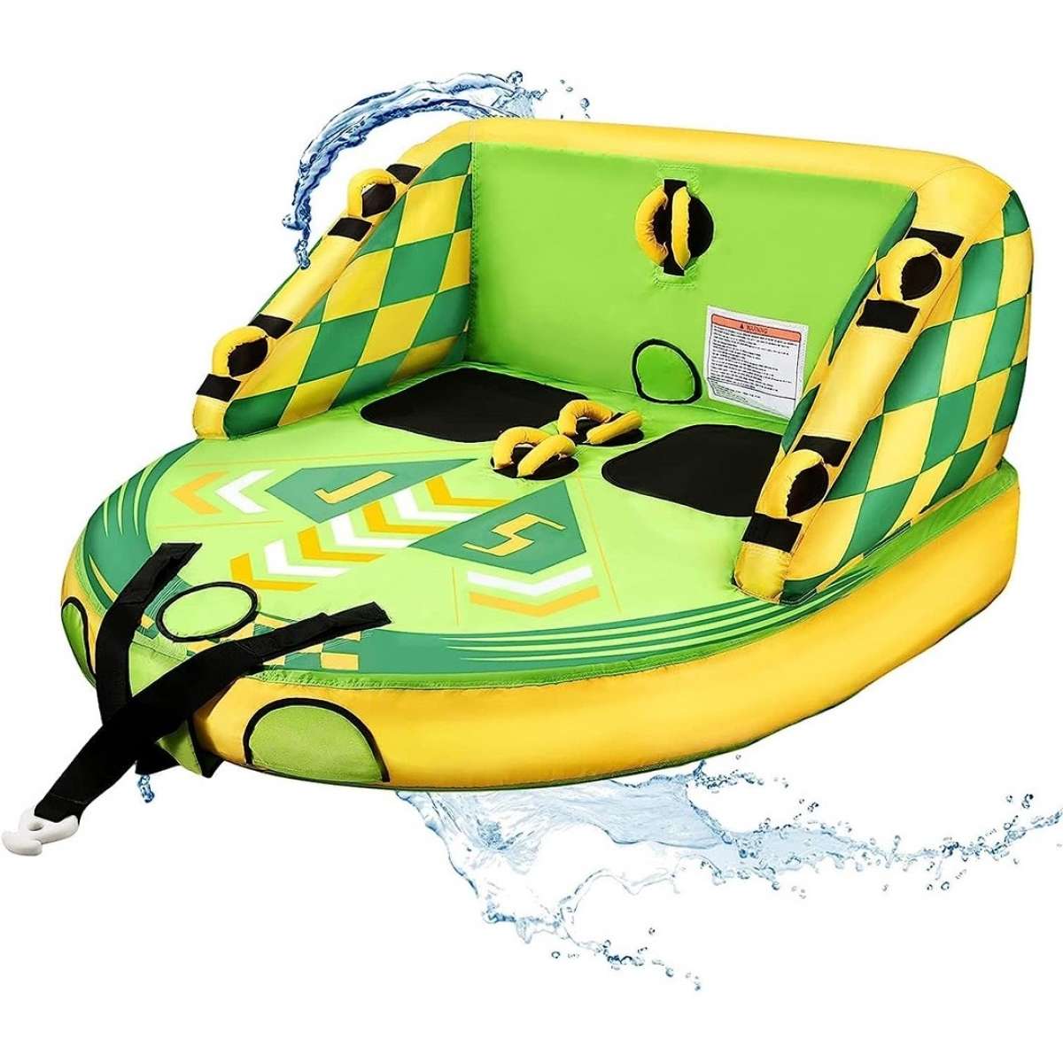 Towable Tube for Boating 2 Rider Inflatable Water Sports Tow