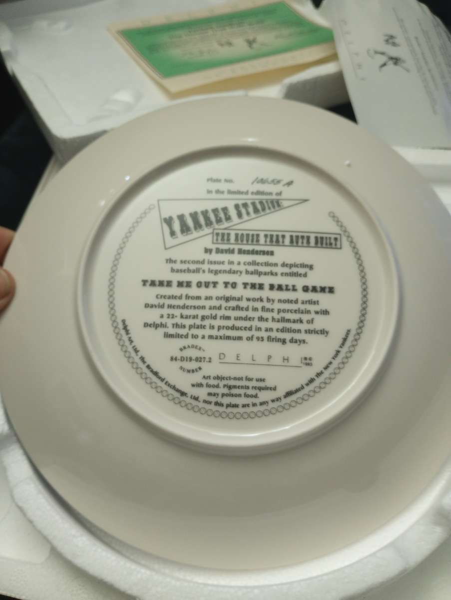 Yankee stadium ball park collectors plate