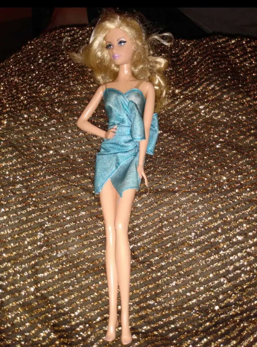 vintage blue dress barbie