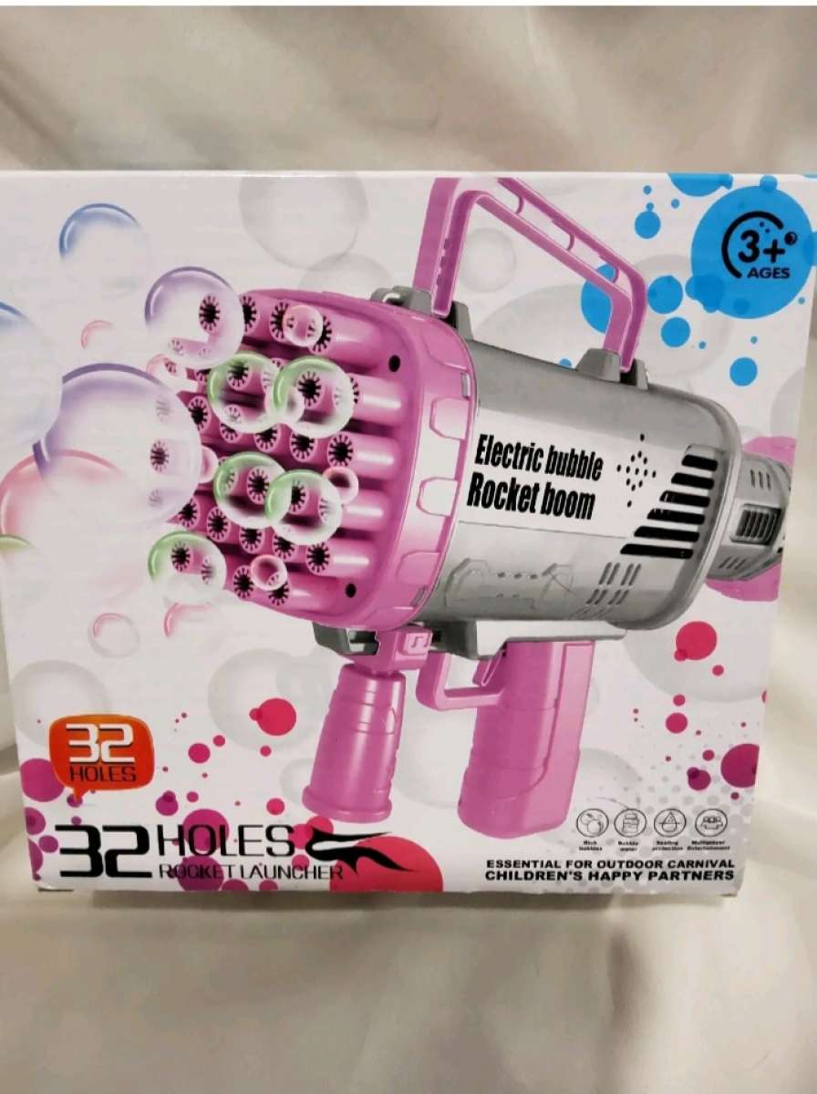 Bazooka Bubble Gun Rocket Bubble Maker Machine with 32 Holes