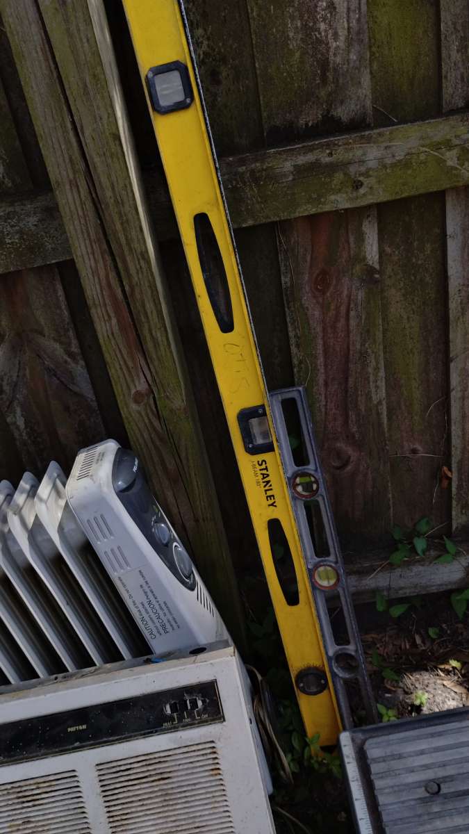 table saw and hood for over the stove and levels