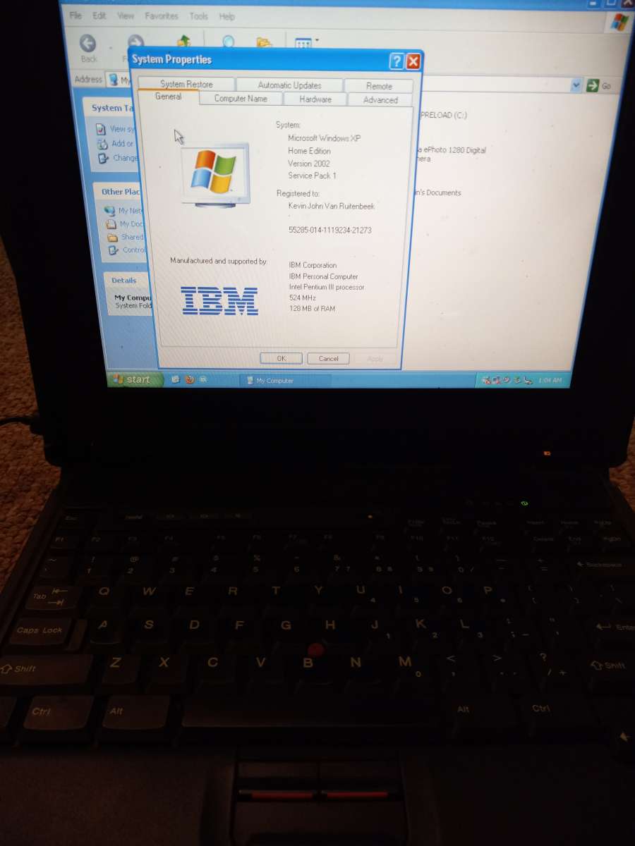 vintage IBM ThinkPad 2628 with case