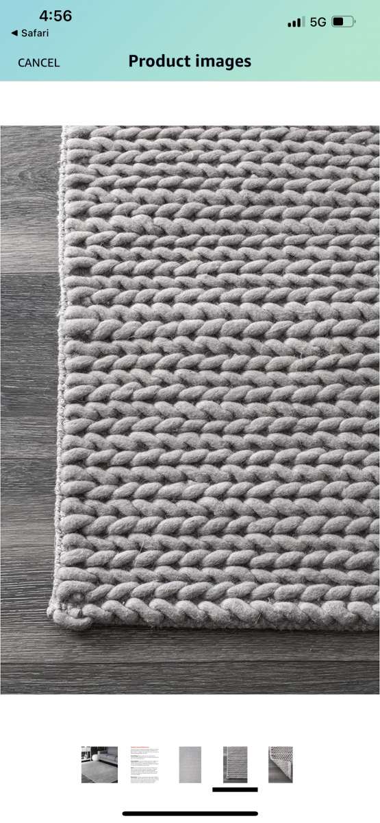 Braided Wool Area Rug 5x8