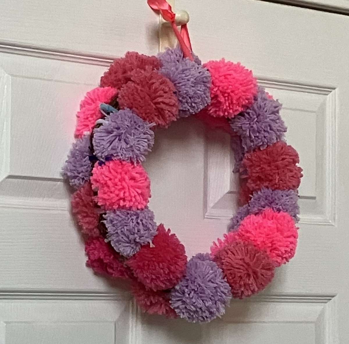 Homemade Pom Pom Wreath Cash Only Pick up in Lagrange